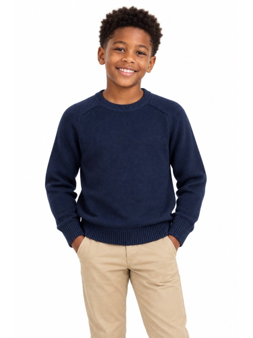 Crewcuts J.Crew Sweater Kids Large Navy Heritage Cotton Crewneck School Preppy